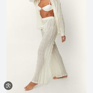 Nastygal coverup pants and one piece swimsuit set